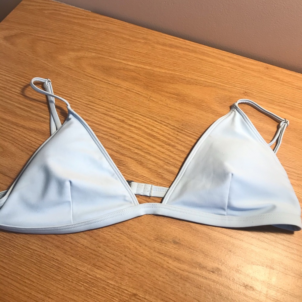 Baby blue triangle bikini top